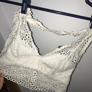 aerie halter white bralette